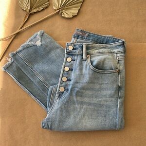 distressed straight leg jeans